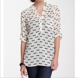 ModCloth Swan Tunic Top Anthro Boho Retro Mod